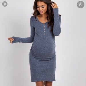 NWT blue ribbed pinkblush maternity dress